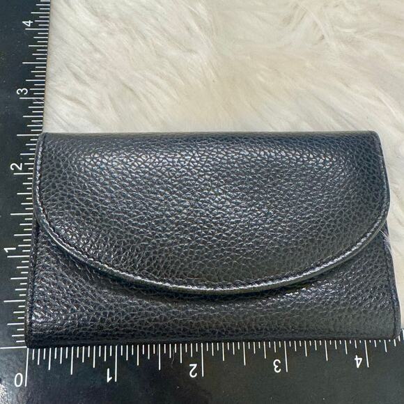 Coach VTG 1990s SLG Trifold Wallet Key Case Pebbled Black Leather Brass Fob - Picture 13 of 13